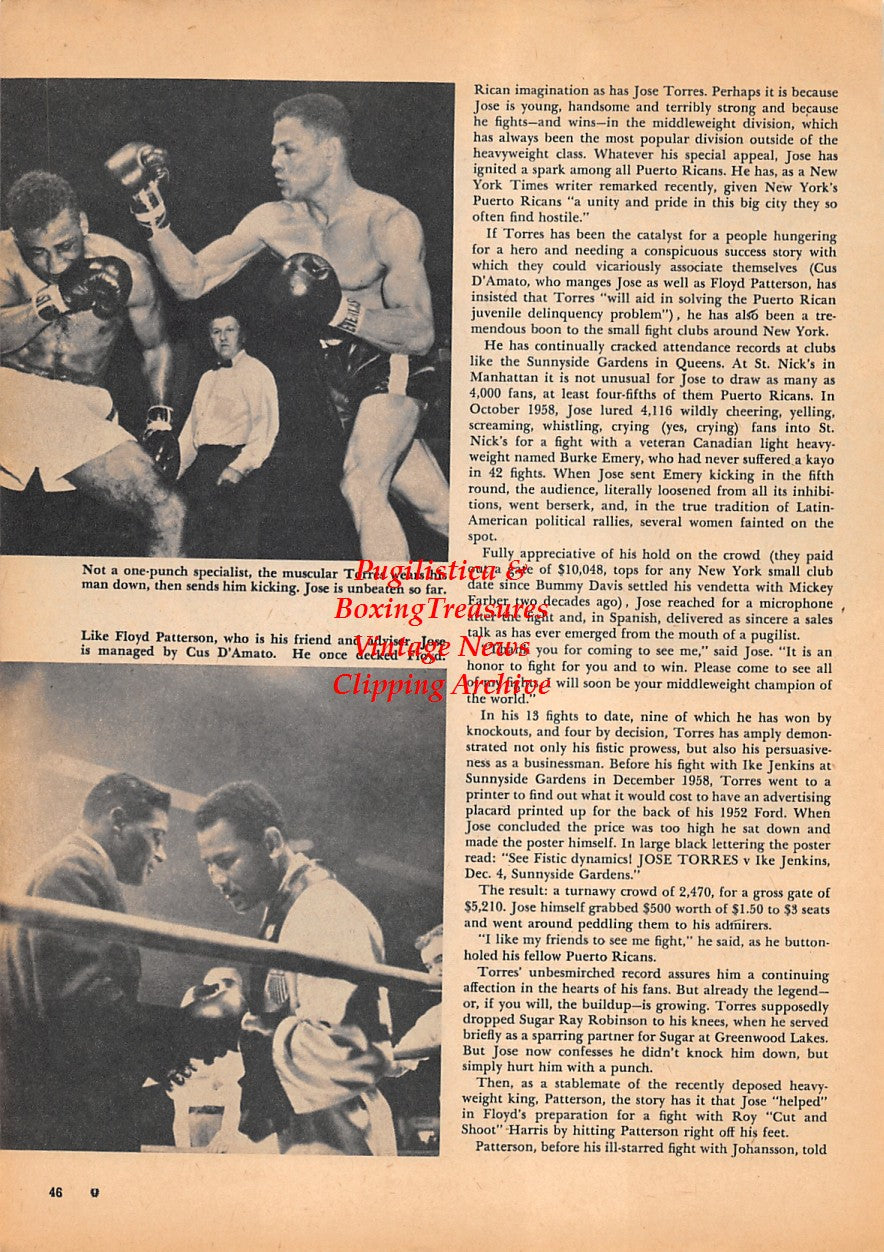 Boxing News Clipping #1564 - Jose Torres, Floyd Patterson