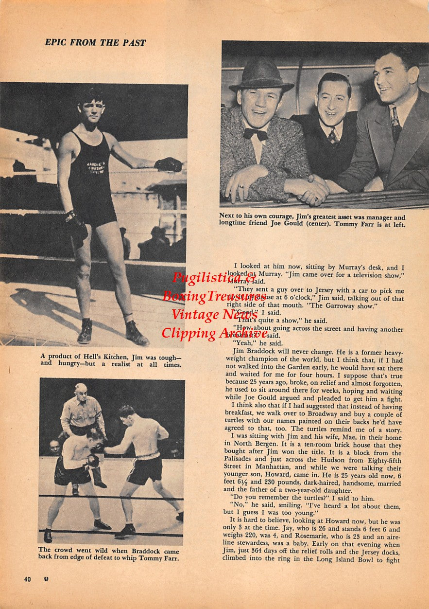 Boxing News Clipping #1567 - Jim Braddock, Joe Louis, Tommy Farr, Joe Gould