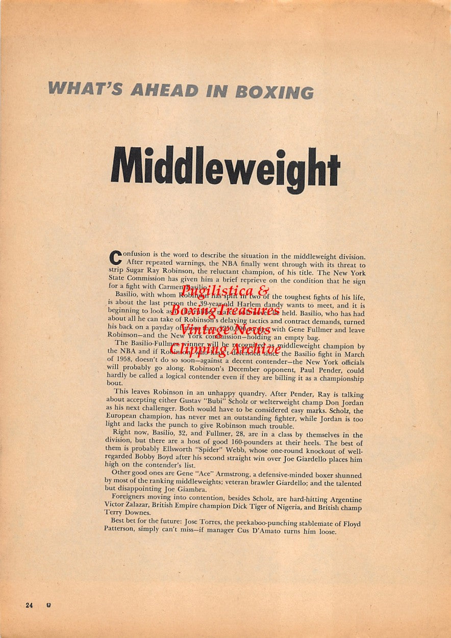 Boxing News Clipping #1575 - Archie Moore vs. Yvon Durelle