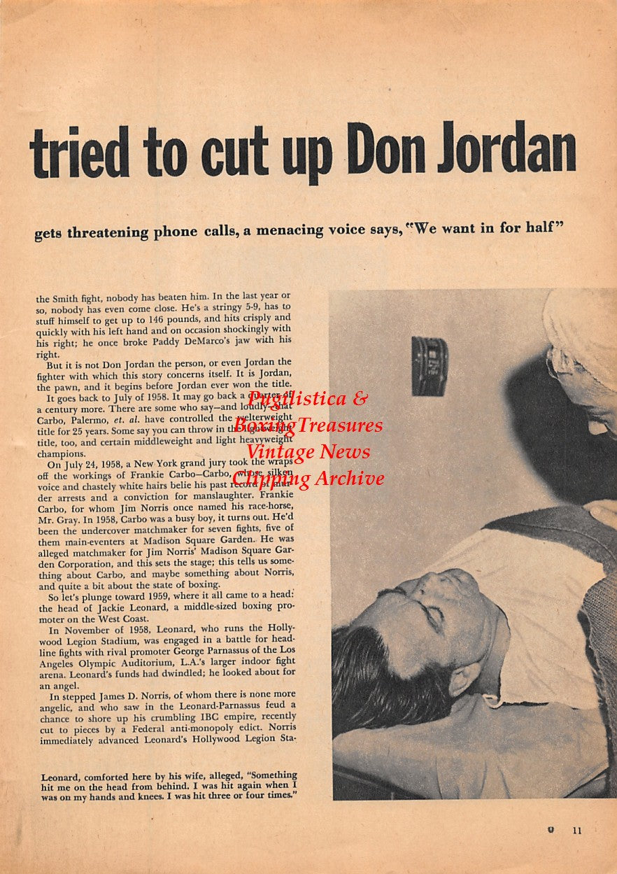 Boxing News Clipping #1576 - Blinky Palermo, Jackie Leonard