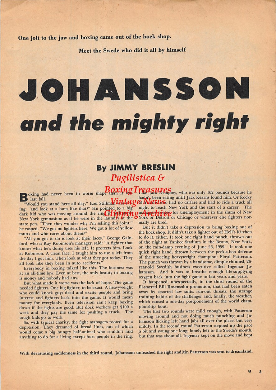 Boxing News Clipping #1579 - Ingemar Johansson vs. Eddie Machen