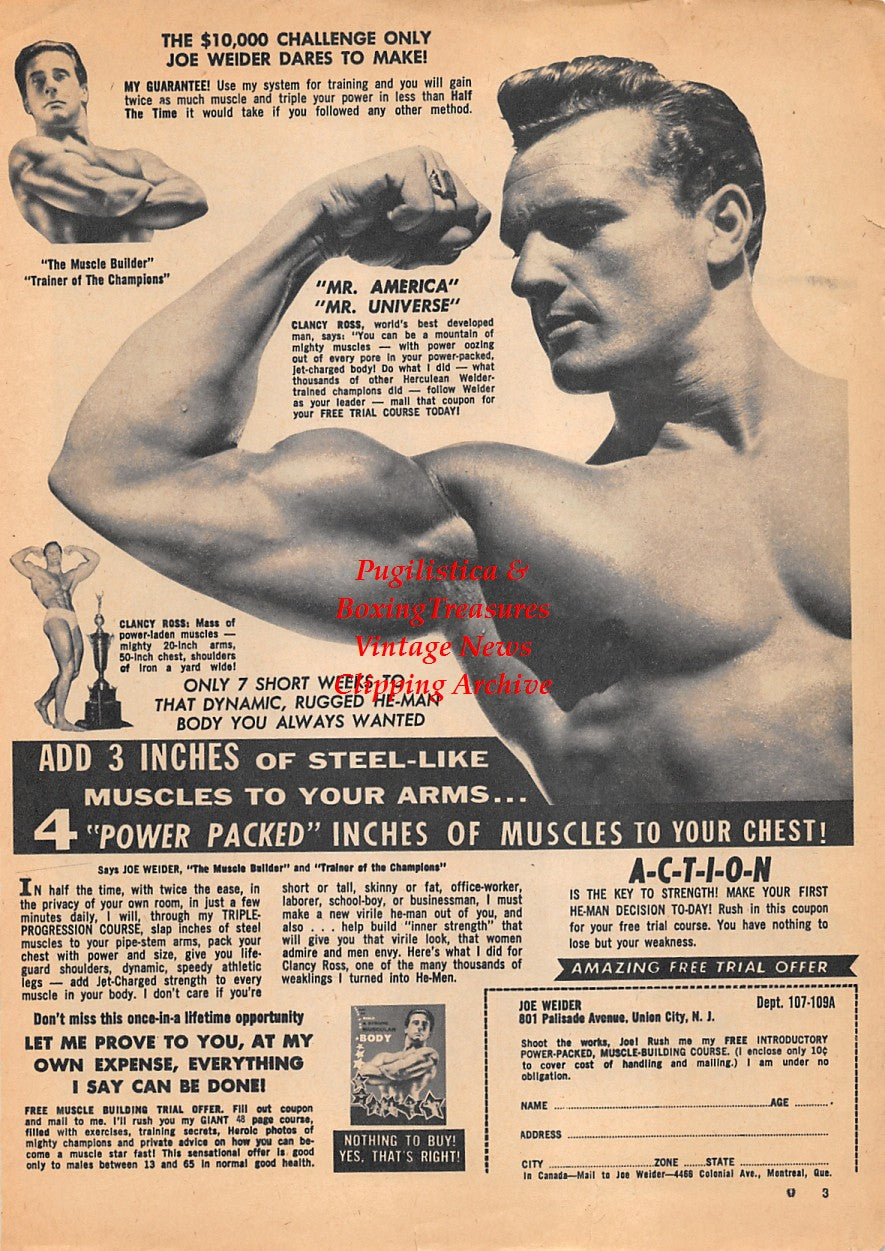 Boxing News Clipping #1580 - Ingemar Johansson vs. Floyd Patterson, Clancy Ross