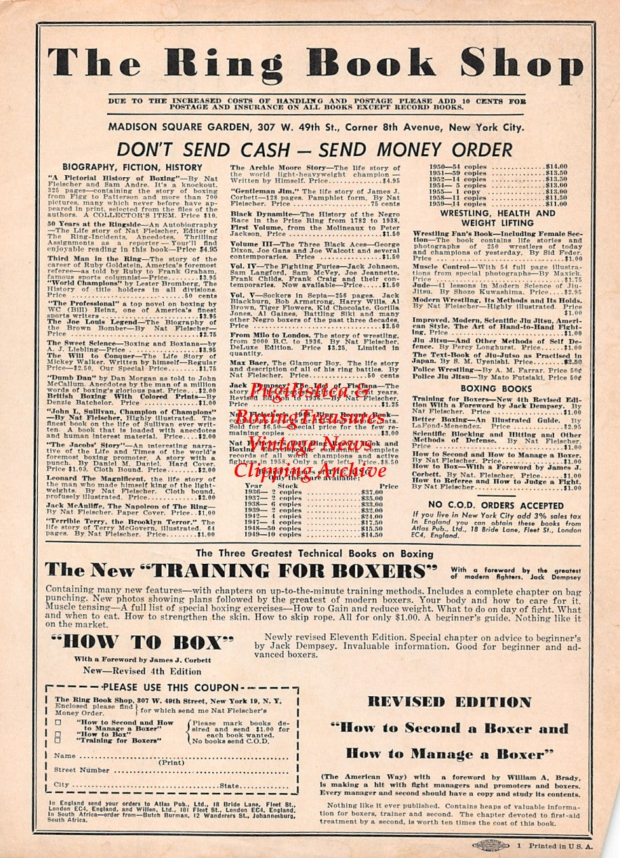 Boxing News Clipping #1581 - Sugar Ray Robinson vs. Gene Fullmer