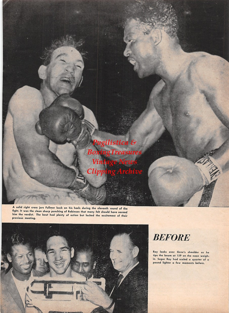Boxing News Clipping #1588 - Sugar Ray Robinson, Gene Fullmer, Alphonse Halimi, Joe Brown, Dave Charnley