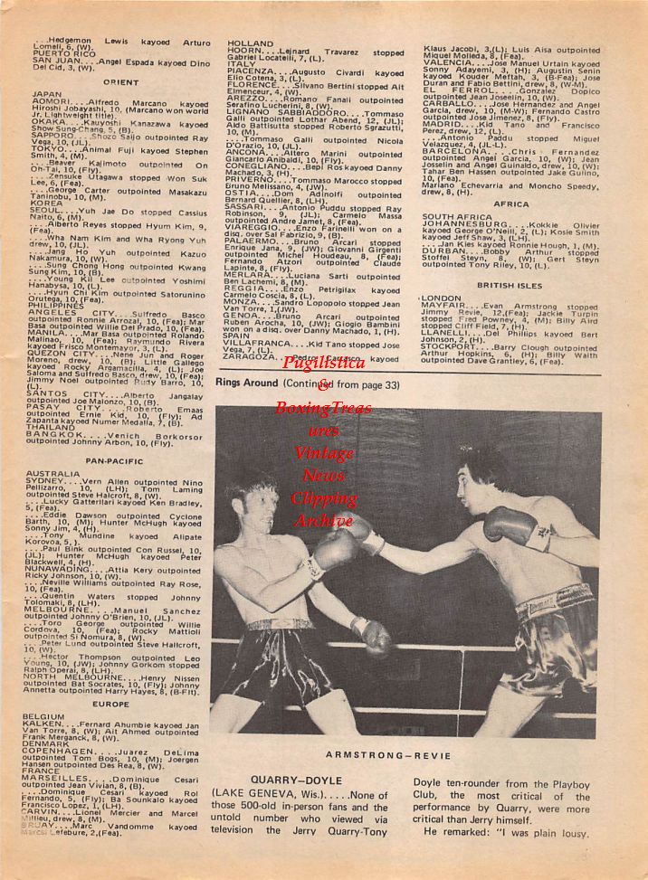 Boxing News Clipping #159 - Evan Armstrong vs. Jimmy Revie
