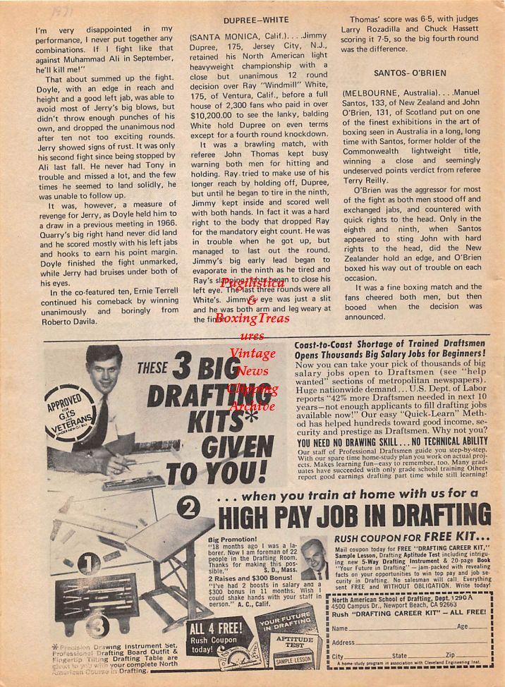 Boxing News Clipping #159 - Evan Armstrong vs. Jimmy Revie