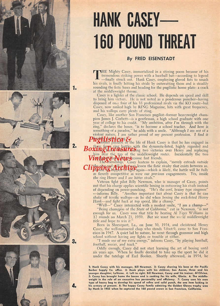 Boxing News Clipping #1593 - Billy Stephan, Billy Daniels, Marty Kaplan, Marcos Morales, Don Adamson, Carlos Quiles, Cassius Clay, Hank Casey