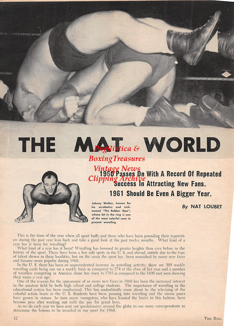 Boxing News Clipping #1595 - Benny Kid Paret vs. Federico Thompson, wrestler Johnny Walker