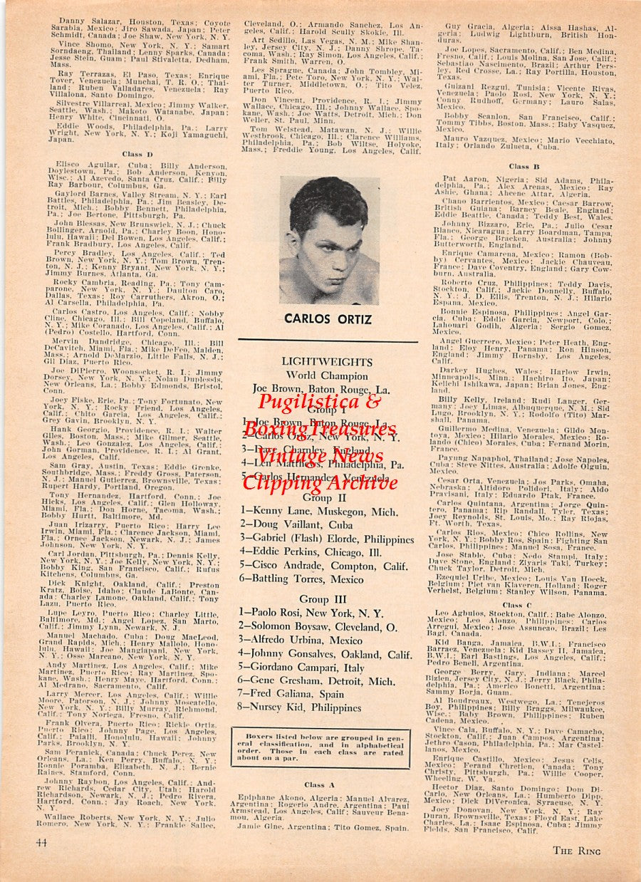Boxing News Clipping #1597 - Carlos Ortiz, Luis Rodriguez