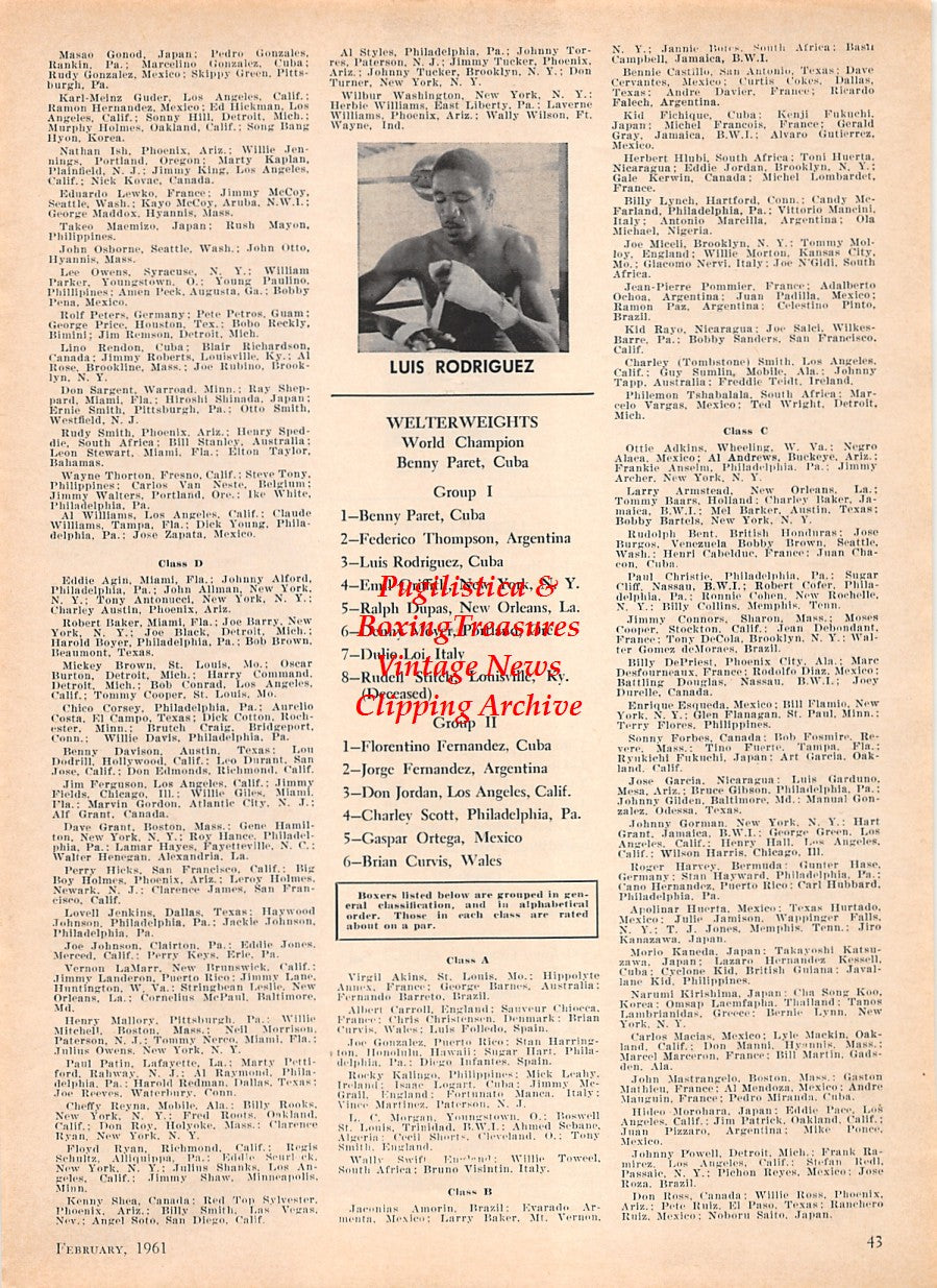 Boxing News Clipping #1597 - Carlos Ortiz, Luis Rodriguez