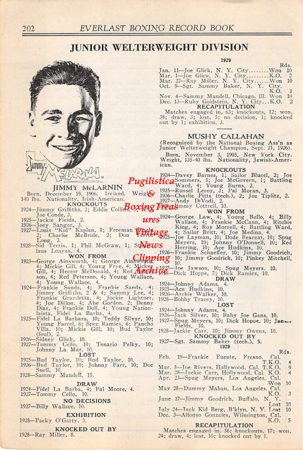 Boxing News Clipping #16 - Jimmy McLarnin, Don Curley