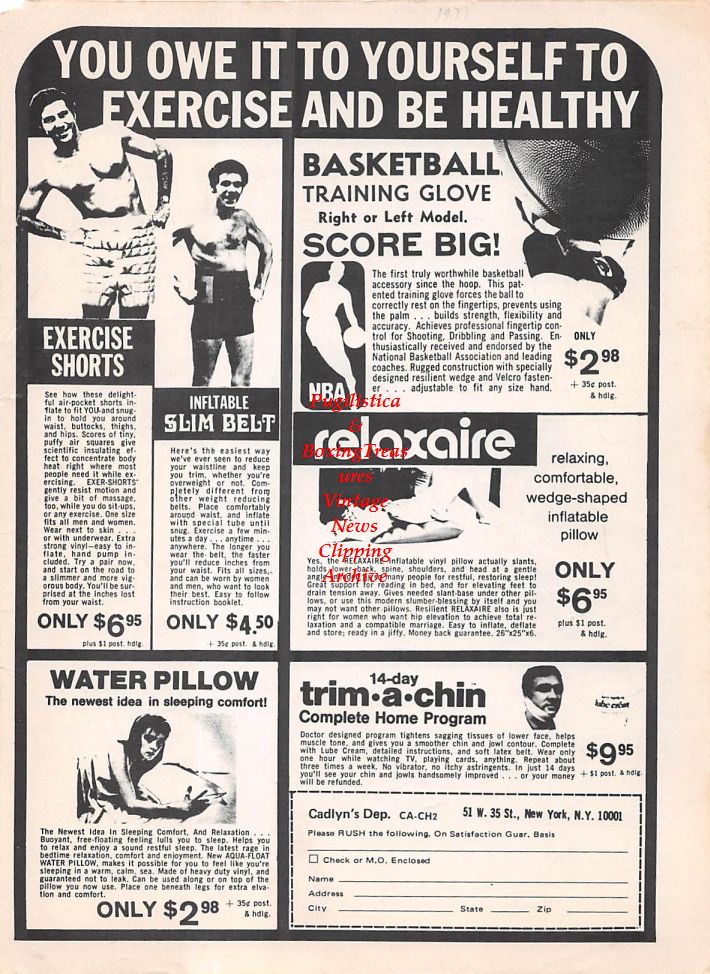 Boxing News Clipping #160 - Muhammad Ali vs. Joe Frazier Poster Ad