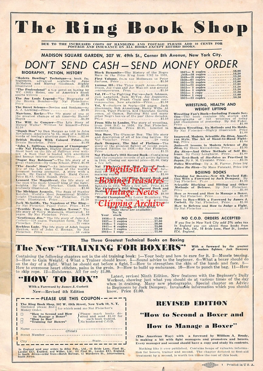 Boxing News Clipping #1607 - Lew Jenkins, Ingemar Johansson