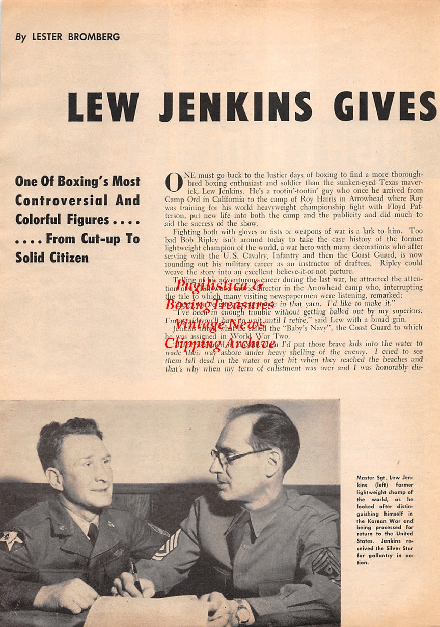 Boxing News Clipping #1609 - Lew Jenkins, Ingemar Johansson, Eddie Machen