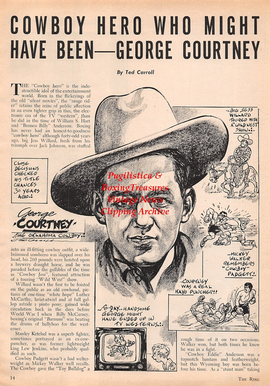 Boxing News Clipping #1612 - George Courtney, Tiger Jones, Mickey Crawford, Gene Fullmer, Spider Webb, Virgil Akins, Del Flanagan, Gaspar Ortega, Don Jordan
