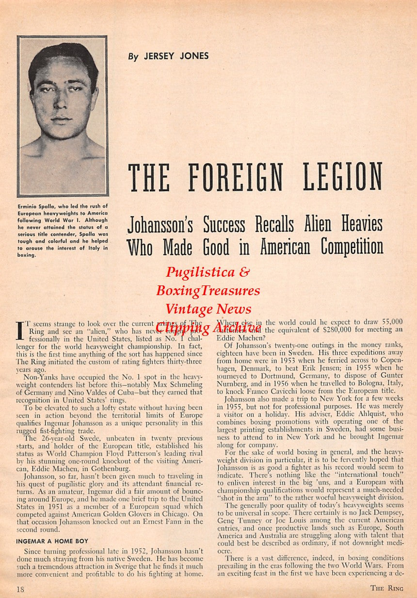 Boxing News Clipping #1614 - Erminio Spalla, Georges Carpentier vs. Frank Klaus