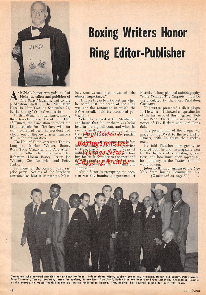 Boxing News Clipping #1617 - Willie Pep vs. Hogan Kid Bassey, Nat Fleischer