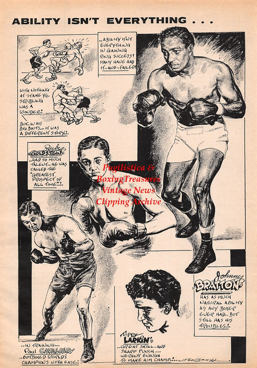 Boxing News Clipping #1620 - Johnny Bratton, Ruby Goldstein, Paul Cavalier, Tippy Larkin