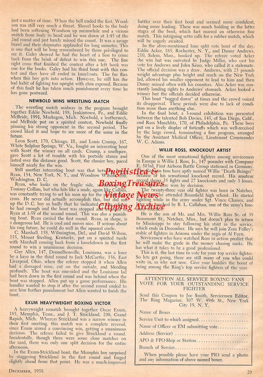 Boxing News Clipping #1620 - Johnny Bratton, Ruby Goldstein, Paul Cavalier, Tippy Larkin