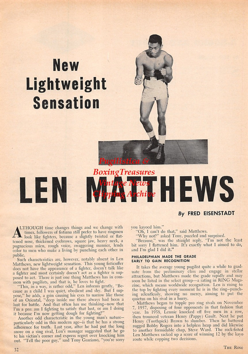 Boxing News Clipping #1621 - Len Matthews