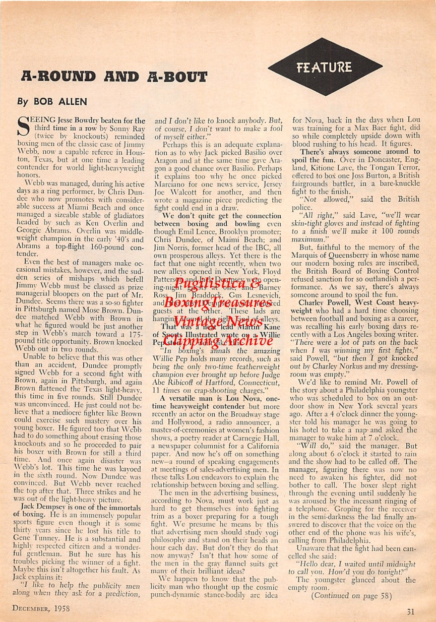 Boxing News Clipping #1621 - Len Matthews
