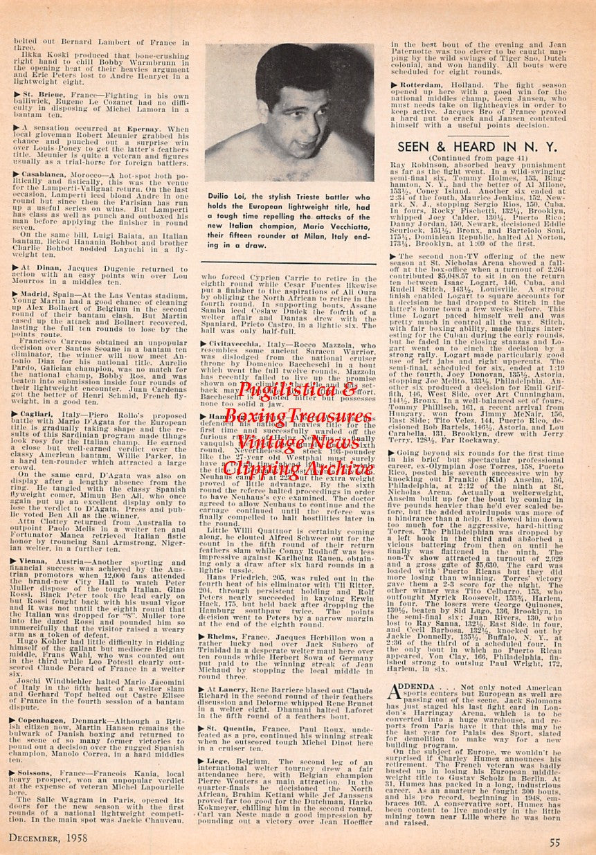 Boxing News Clipping #1626 - Duilio Loi