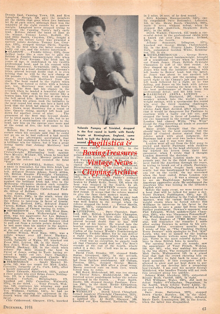 Boxing News Clipping #1628 - Yolande Pompey, Roxy Kalo, Billy Defoe