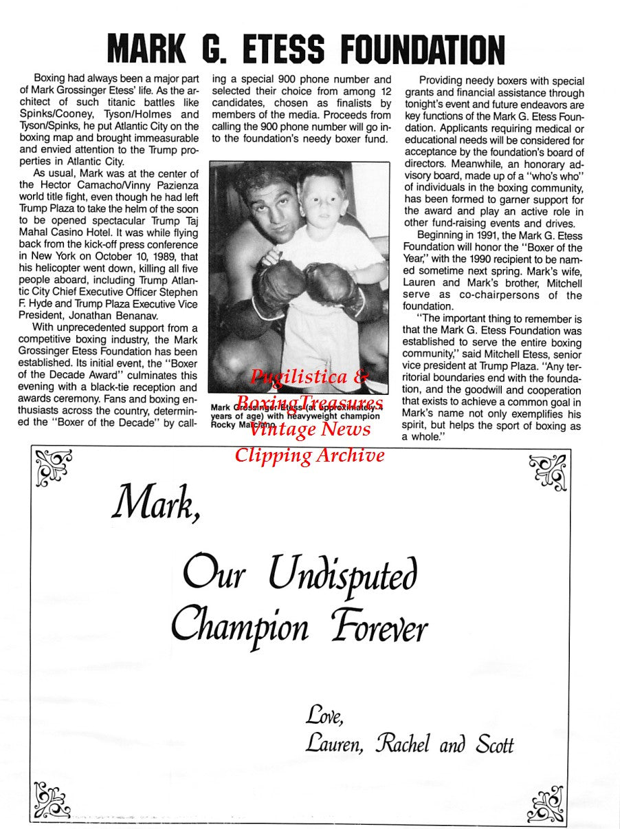 Boxing News Clipping #1632 - Mark Grossinger Etess & Rocky Marciano