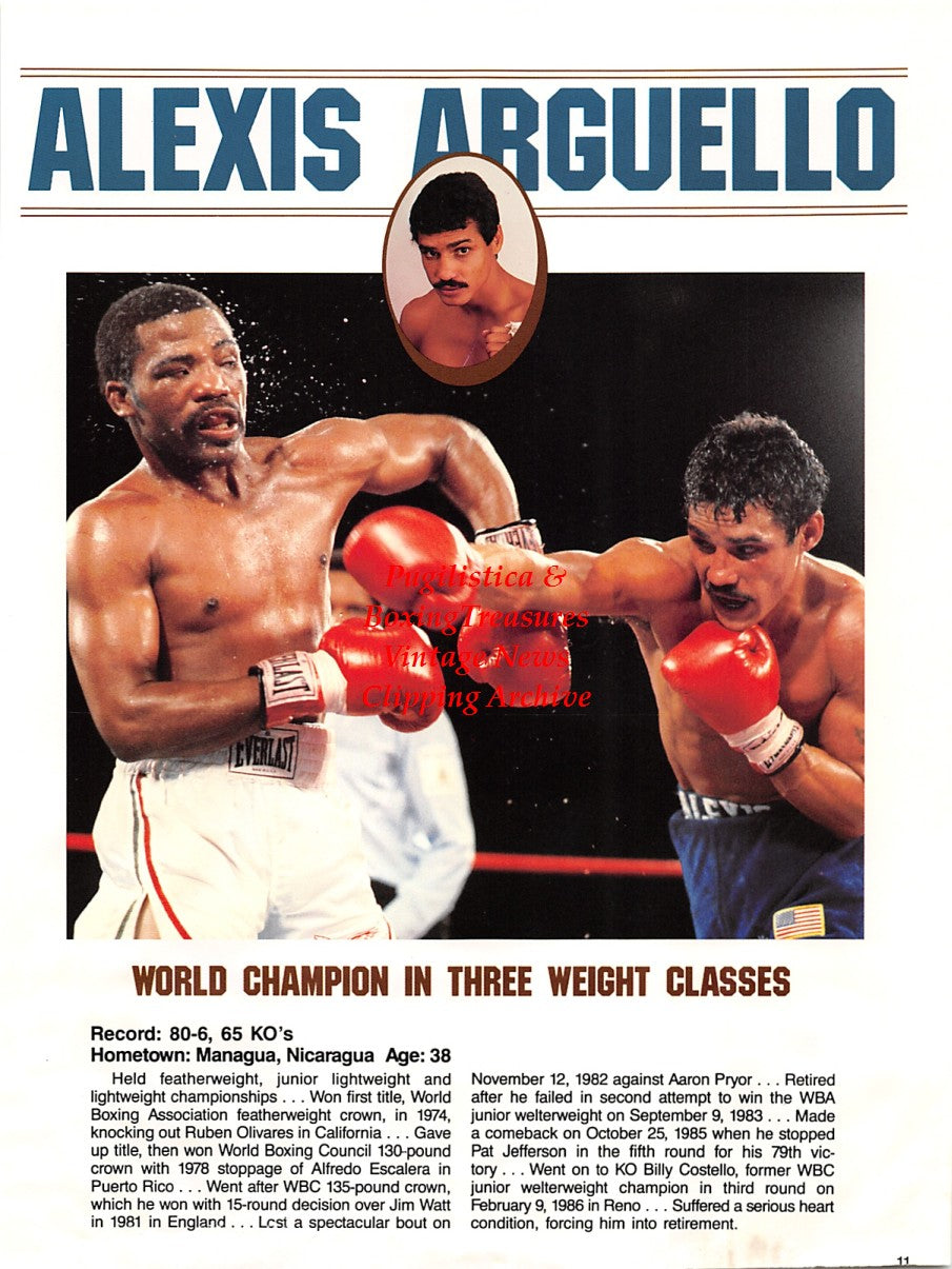 Boxing News Clipping #1633 - Alexis Arguello, Julio Cesar Chavez