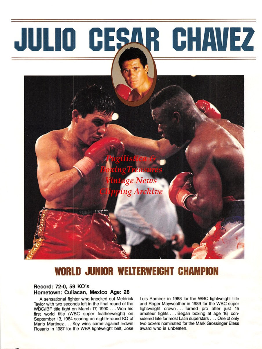 Boxing News Clipping #1633 - Alexis Arguello, Julio Cesar Chavez