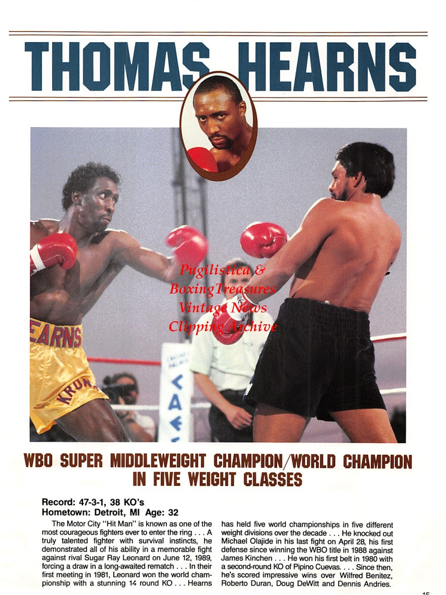 Boxing News Clipping #1635 - Thomas Hearns, Larry Holmes