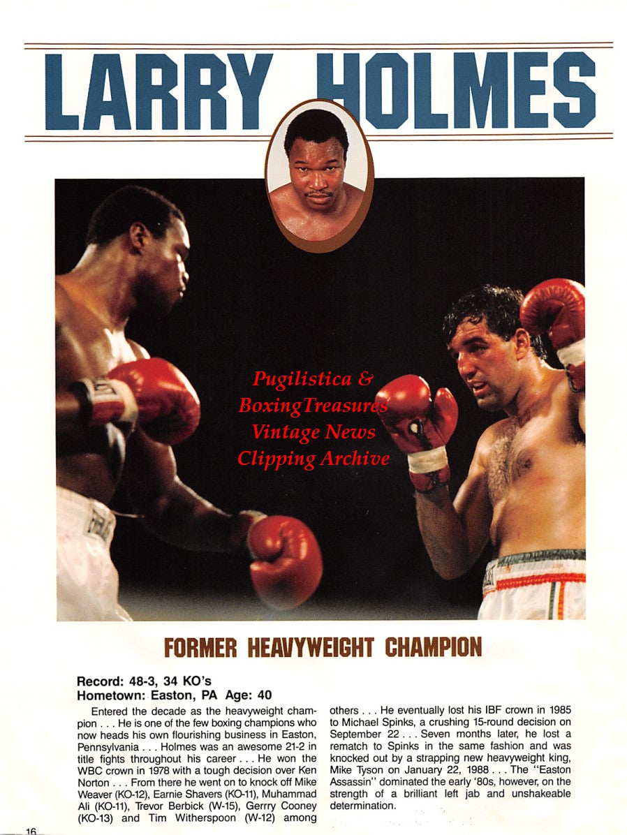 Boxing News Clipping #1635 - Thomas Hearns, Larry Holmes