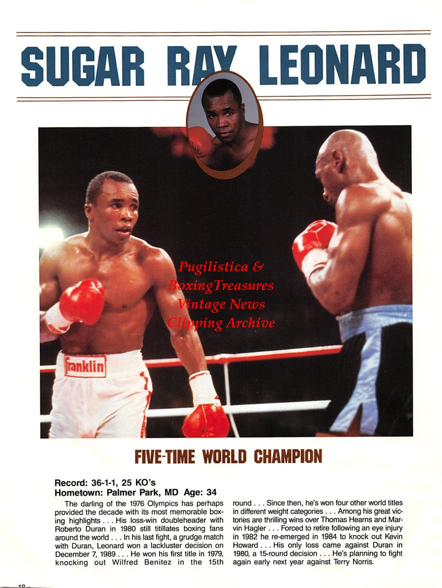 Boxing News Clipping #1637 - Sugar Ray Leonard, Evander Holyfield
