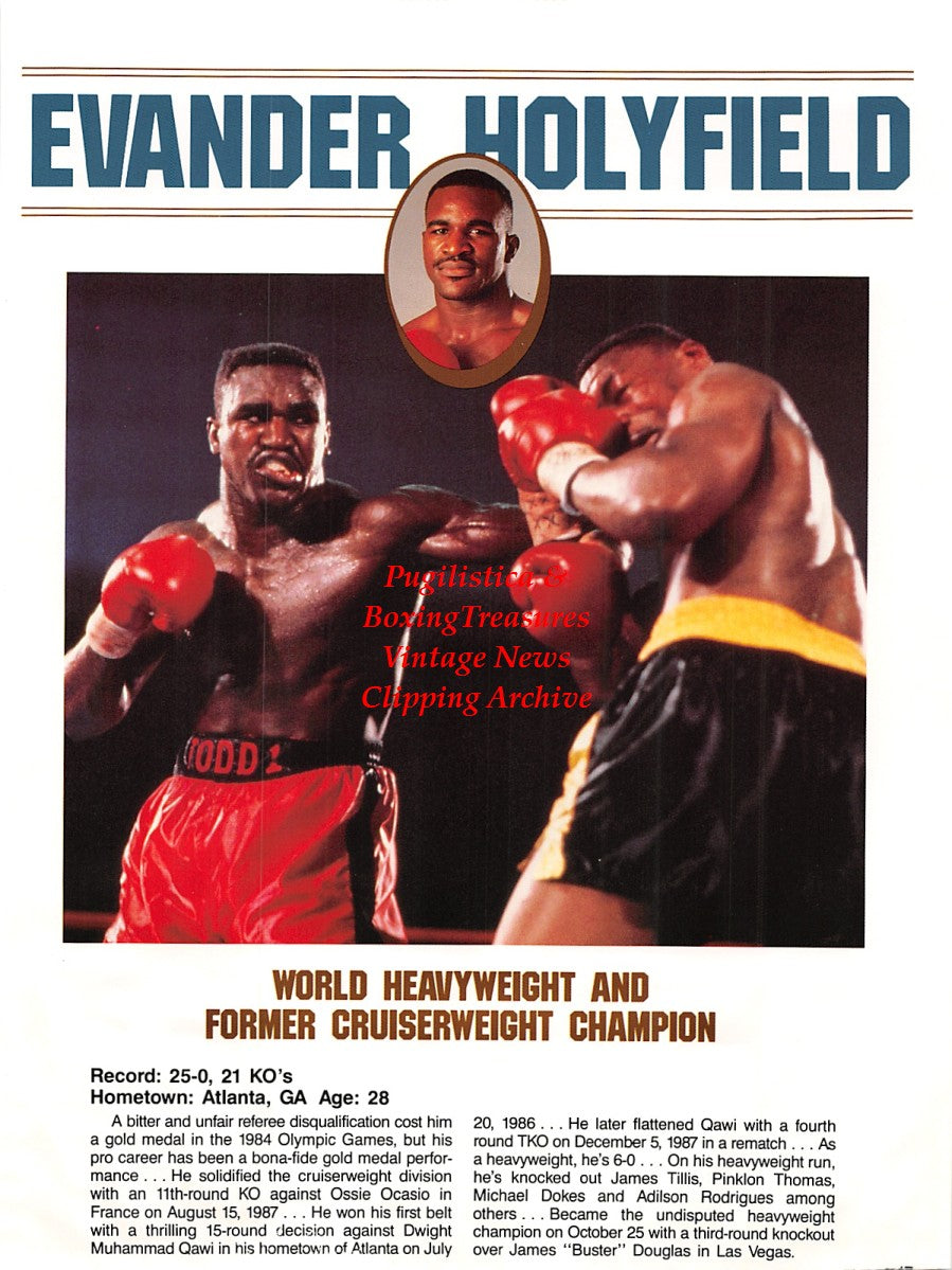 Boxing News Clipping #1637 - Sugar Ray Leonard, Evander Holyfield
