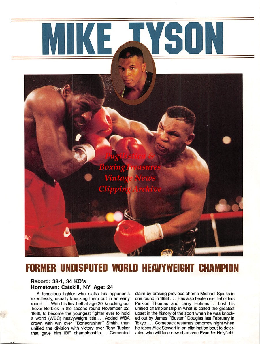 Boxing News Clipping #1638 - Mike Tyson, Michael Spinks