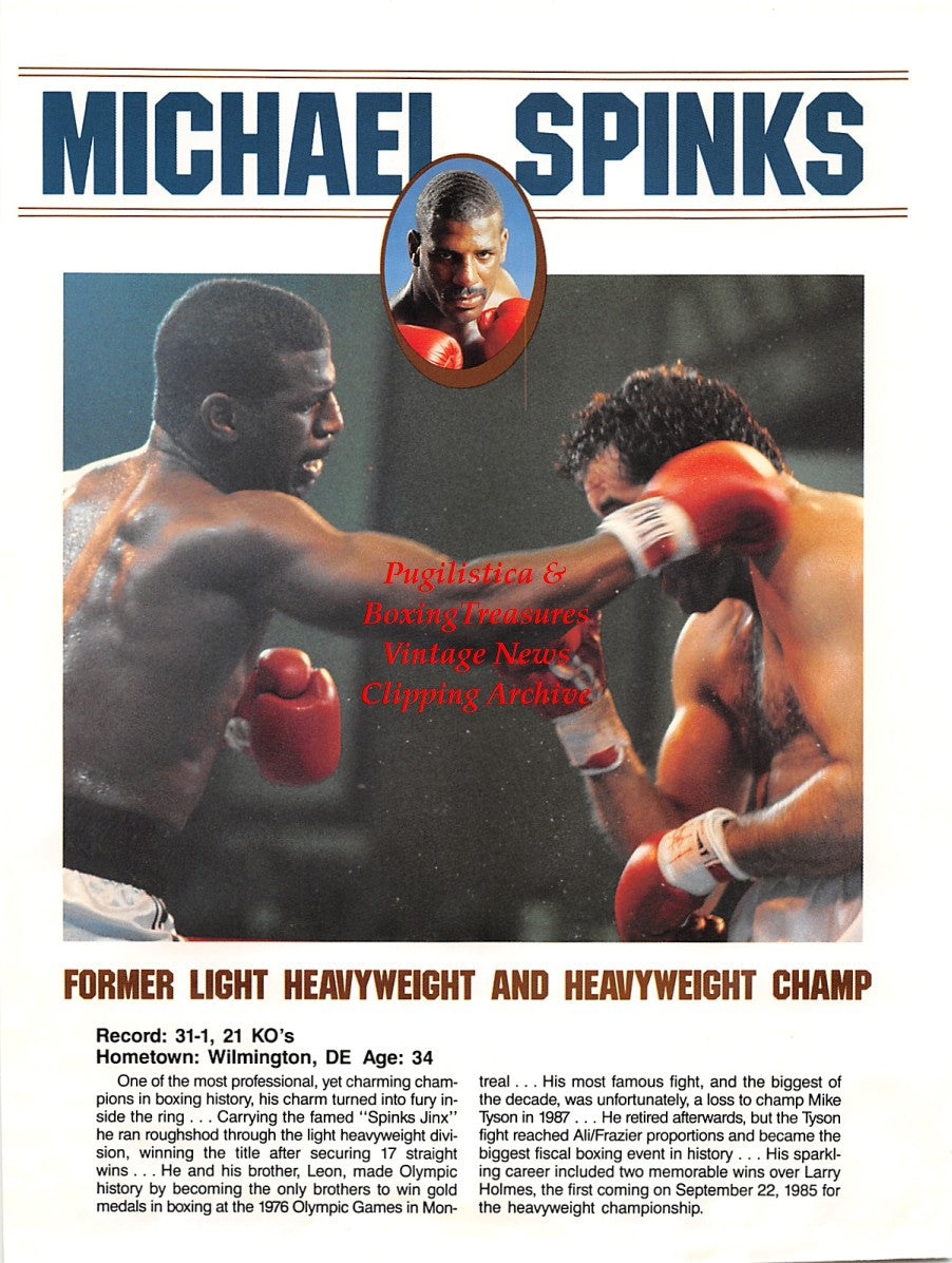 Boxing News Clipping #1638 - Mike Tyson, Michael Spinks