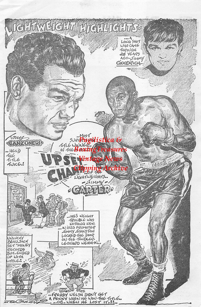 Boxing News Clipping #1641 - Jimmy Goodrich, Tony Canzoneri, Jimmy Carter, Mike Jacobs, Ted Carroll