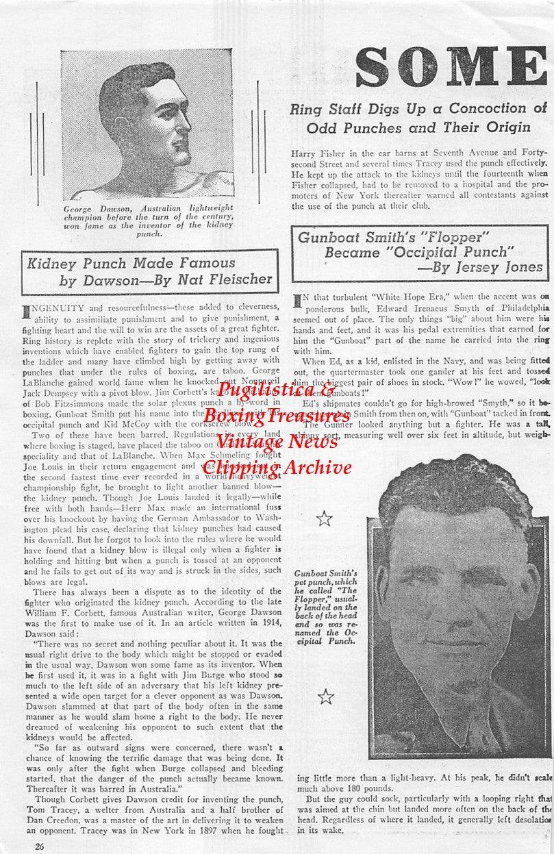 Boxing News Clipping #1648 - Elley Bennett, Joe Brown, George Dawson, Gunboat Smith