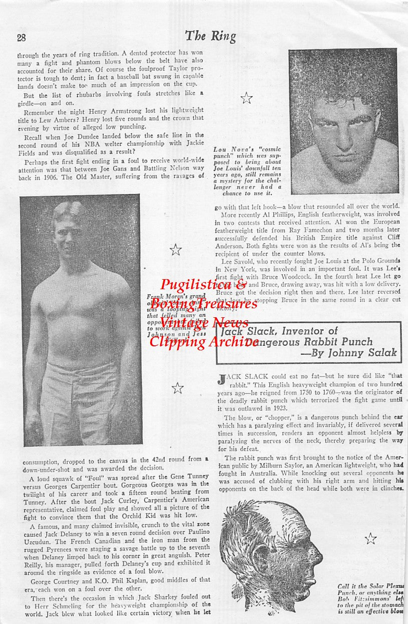 Boxing News Clipping #1649 - Frank Moran, Lou Nova, Jack Slack, George LaBlanche, Max Schmeling