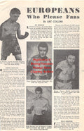 Boxing News Clipping #1654 - Vic Herman, Pierre Montane, Ronnie Clayton, Willi Hoepner