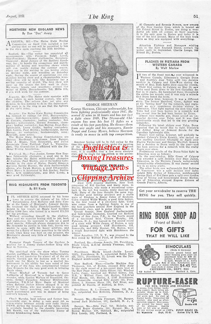 Boxing News Clipping #1656 - George Sherman, Laurent Dauthuille