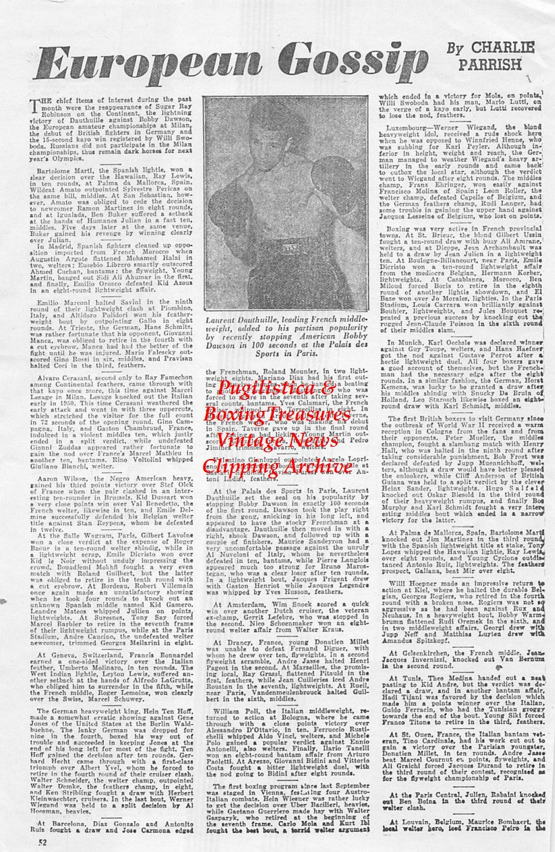 Boxing News Clipping #1656 - George Sherman, Laurent Dauthuille
