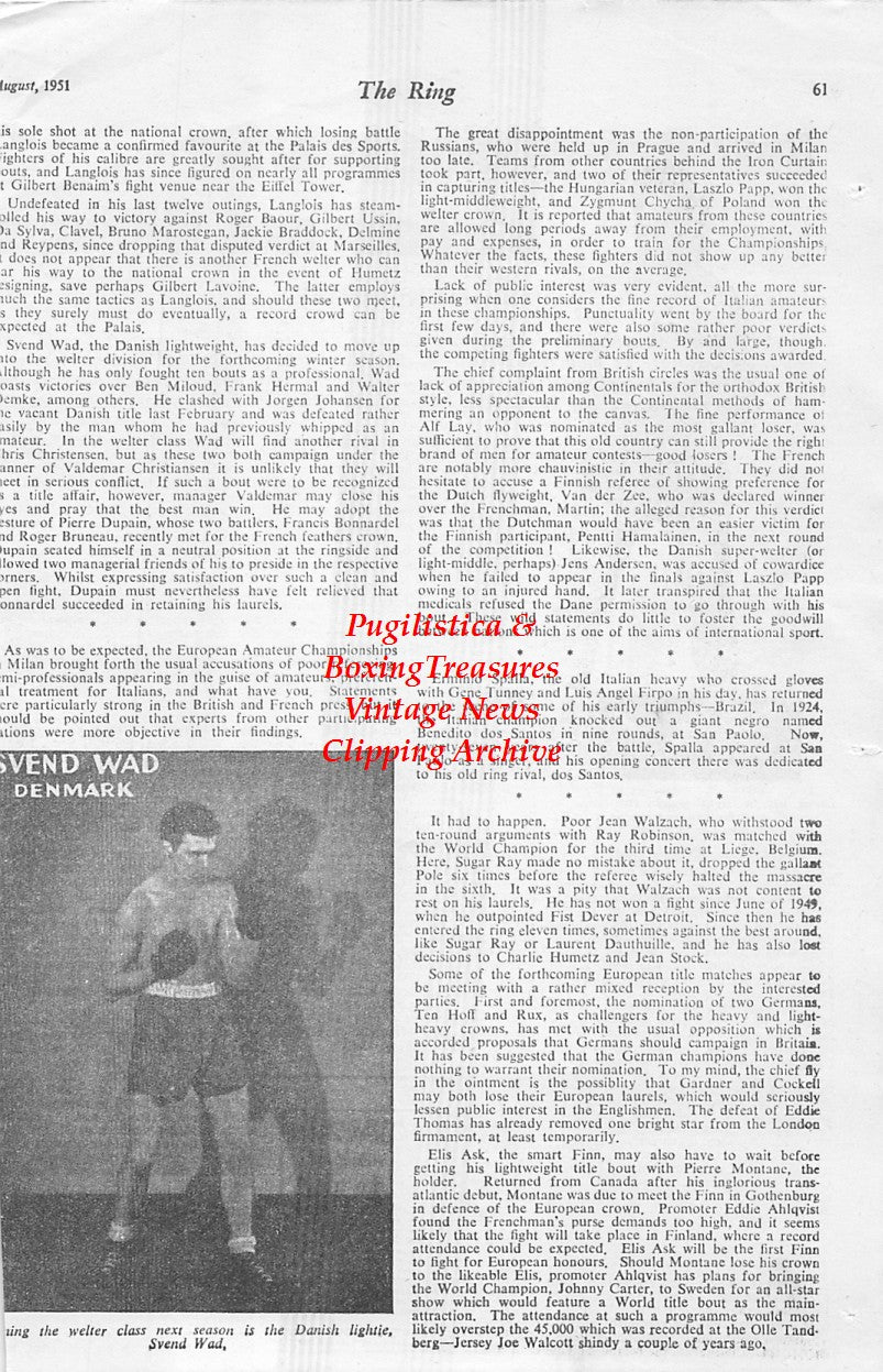 Boxing News Clipping #1659 - Svend Wad