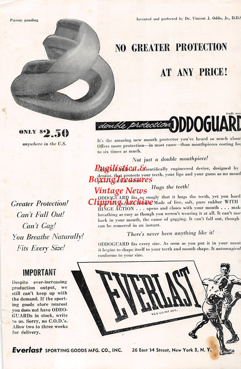 Boxing News Clipping #1660 - Everlast Mouth Guard Ad, Charles Atlas