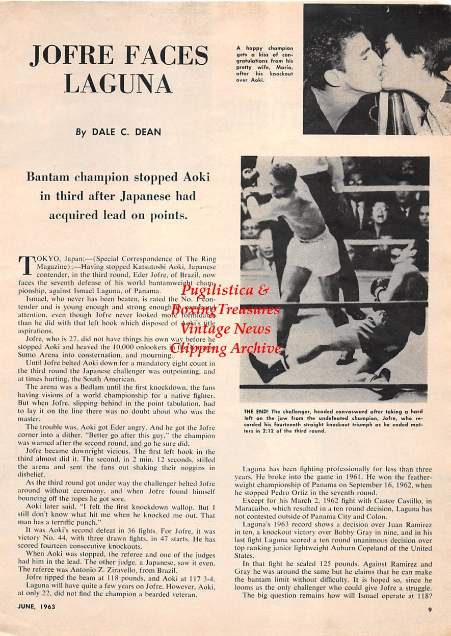Boxing News Clipping #1663 - Eder Jofre vs. Katsutoshi Aoki, Gene Tunney