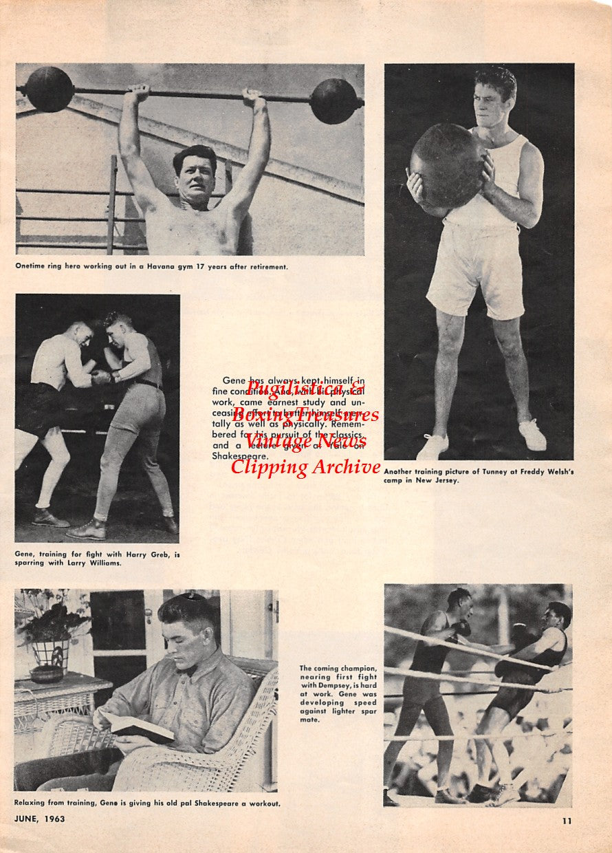 Boxing News Clipping #1664 - Gene Tunney with Larry Williams, Bob Martin, Jimmy Doolittle and Others