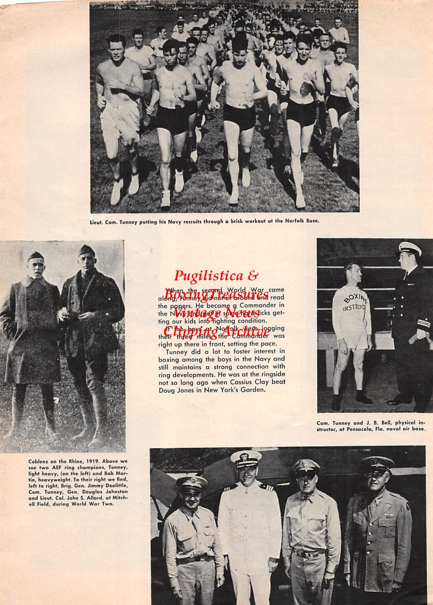 Boxing News Clipping #1664 - Gene Tunney with Larry Williams, Bob Martin, Jimmy Doolittle and Others