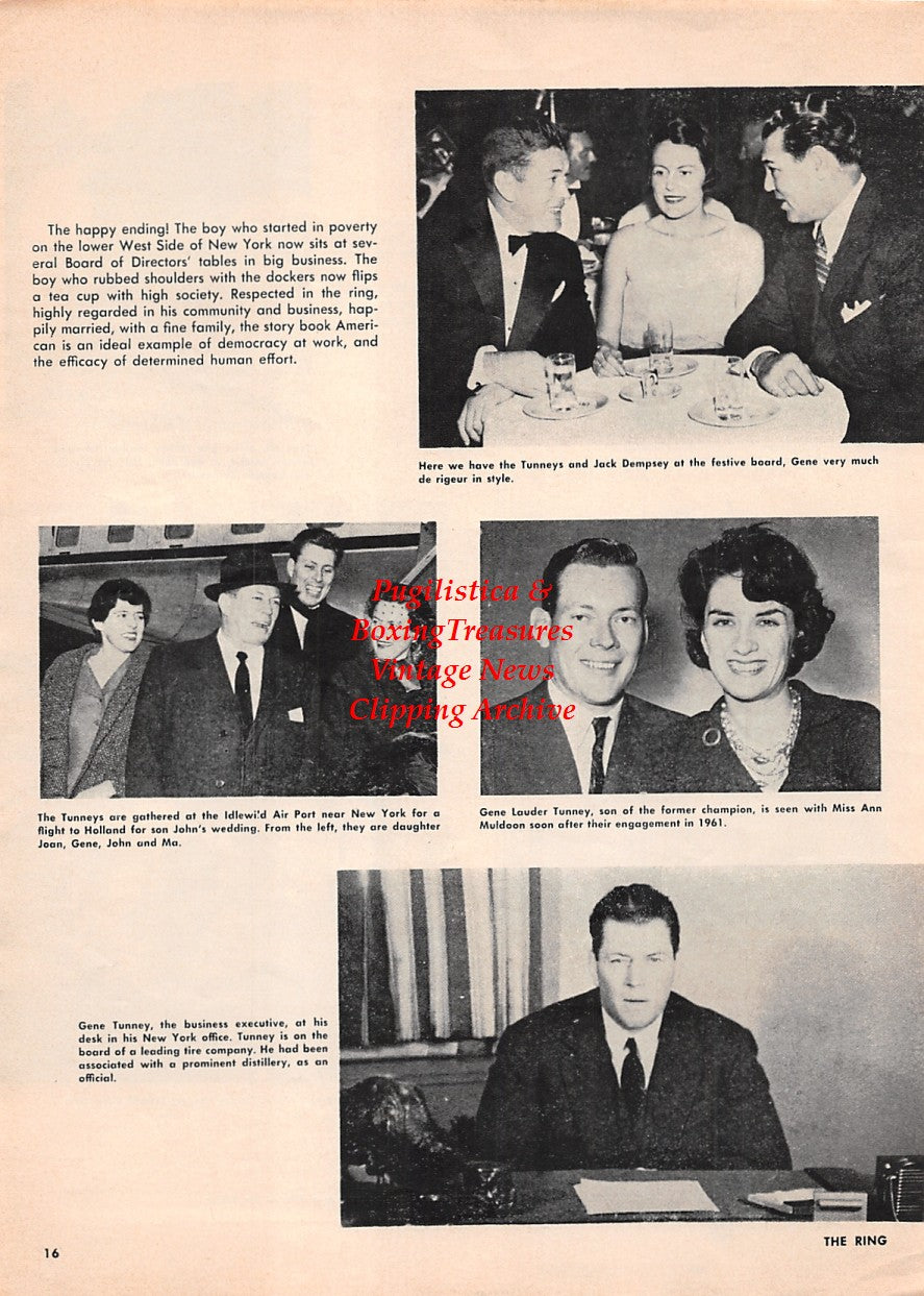 Boxing News Clipping #1666 - Gene Tunney with Jack Dempsey, Mickey Walker and Others