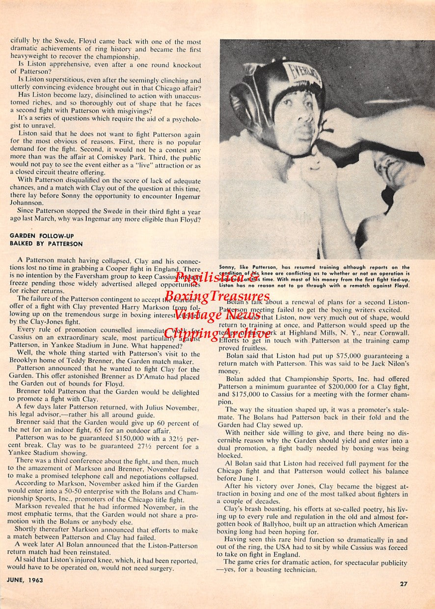 Boxing News Clipping #1670 - Dick Tiger, Gene Fullmer, Sonny Liston