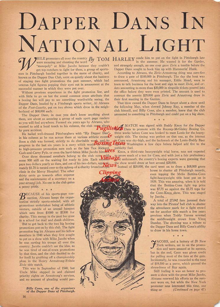 Boxing News Clipping #168 - Fred Fulton, Charles Freeman, Billy Conn